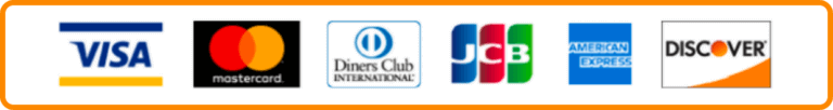 ご利用いただけるクレジットカード(VISA・Mastercard・Diners Club・JCB・American Express・Discover)